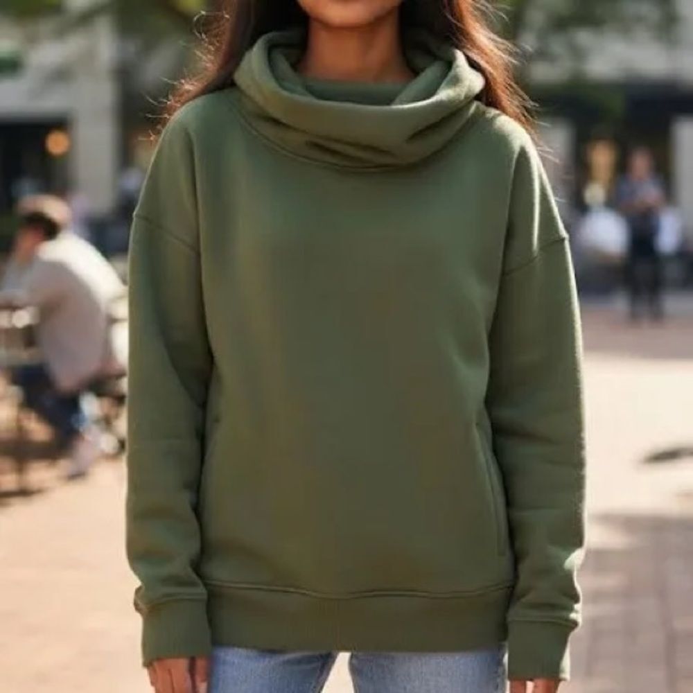 ZYIA Active Oh So Soft Dark Green Funnel Neck Hoodie